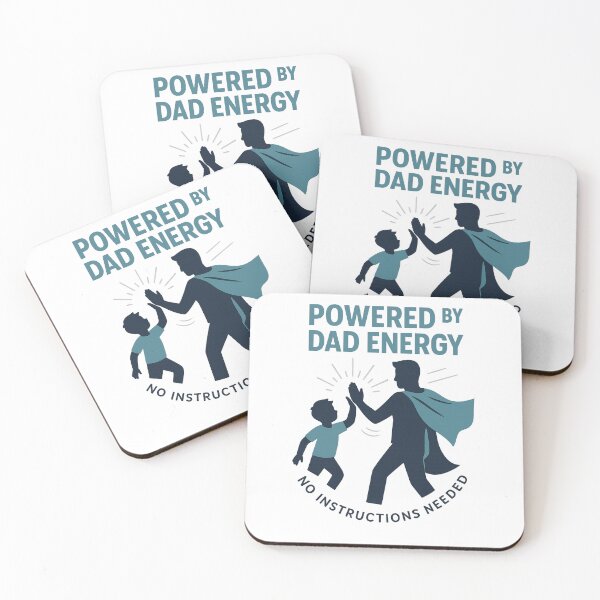 Item preview, Powered by Dad Energy – Minimalist Superdad Silhouette Design designed and sold by Rushurban.