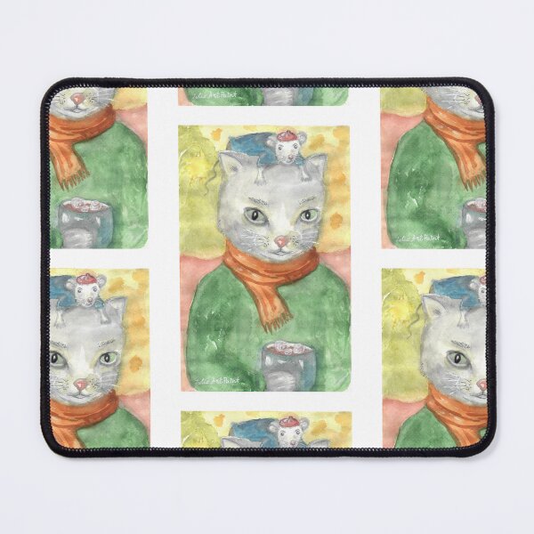 Item preview, Cat and mouse watercolor designed and sold by Julia's Print Studio .