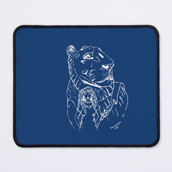 Item preview, Woman and lioness in white designed and sold by Julia's Print Studio .