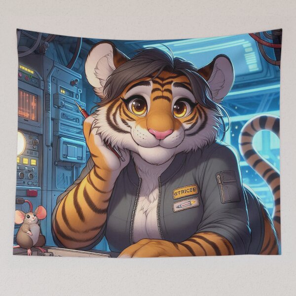 Item preview, Plus-Sized Tiger and Her Little Friend in Space designed and sold by nikkolaus.