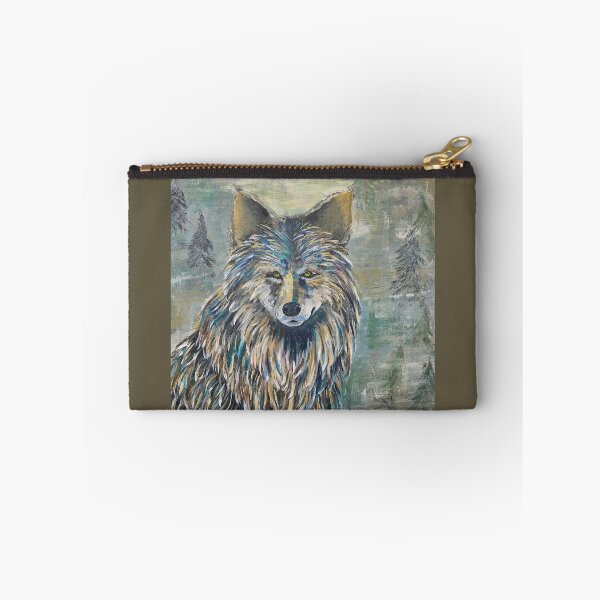 Item preview, Abstract Wolf - Turquoise, grey, amber hues designed and sold by JoyfulNiftyArt.