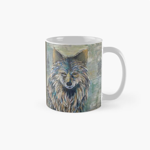 Item preview, Abstract Wolf - Turquoise, grey, amber hues designed and sold by JoyfulNiftyArt.