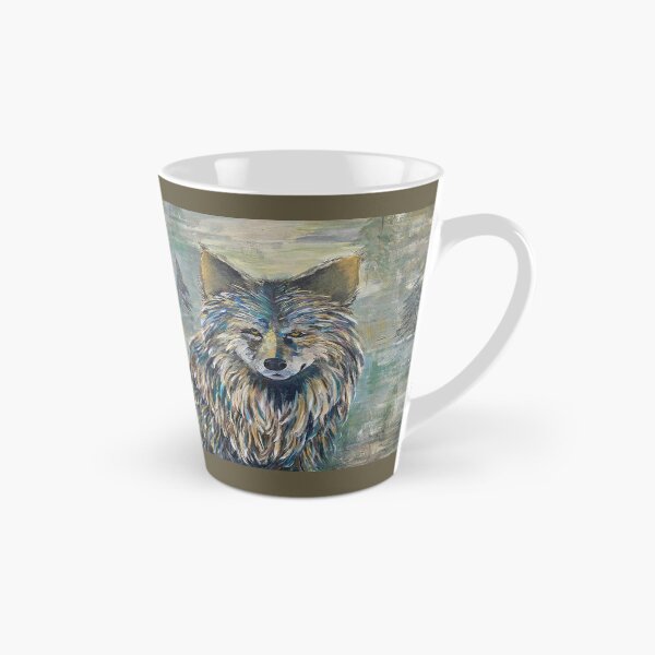 Item preview, Abstract Wolf - Turquoise, grey, amber hues designed and sold by JoyfulNiftyArt.