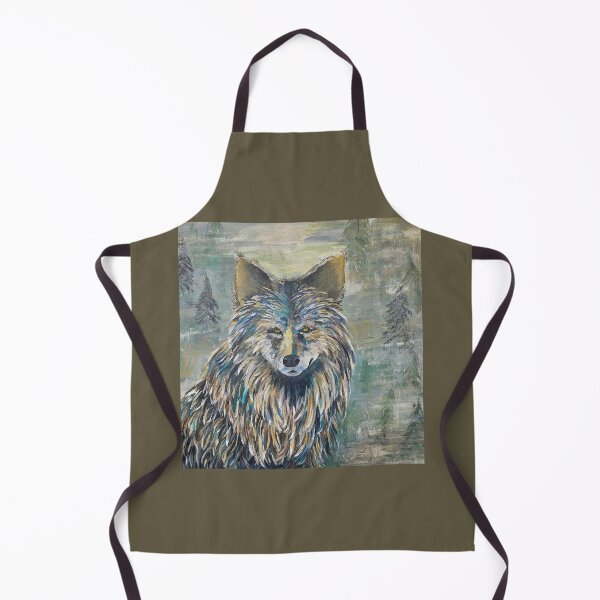 Item preview, Abstract Wolf - Turquoise, grey, amber hues designed and sold by JoyfulNiftyArt.