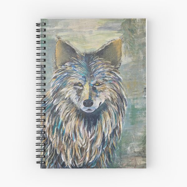 Item preview, Abstract Wolf - Turquoise, grey, amber hues designed and sold by JoyfulNiftyArt.