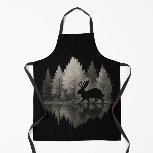 Item preview, Wildlife Abstract Art: Jackalope in Forest Reflection Amid Nature and Trees designed and sold by love3617.