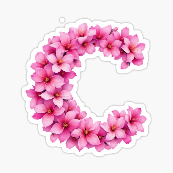 Vista previa del artículo con la obra «Letra C rosa / Monograma inicial floral para niñas», diseñado y vendido por roxysnextgenart.