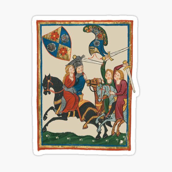 Item preview, Damsel In Distress, 14th Century Medieval Art designed and sold by Cat Lady Designs.