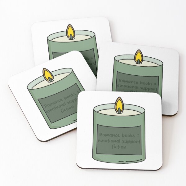 Item preview, Romance Books = Emotional Support Fiction - Heartwarming Book Lover Candle Design designed and sold by OceaneZwDesigns.