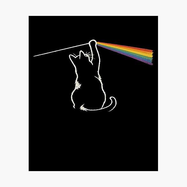 Item preview, Cat and Spectrum Science Illustration with Rainbow  designed and sold by RobertCarlin.