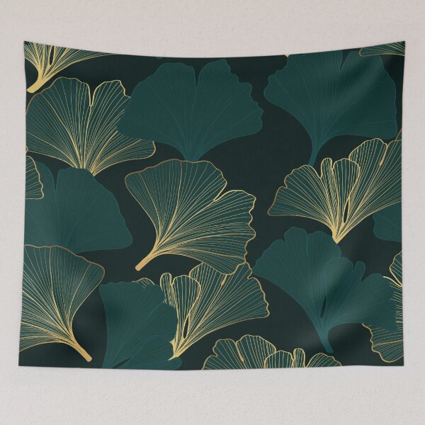 Item preview, Golden ginkgo leaves seamless pattern background. Luxury Floral art deco. Gold natural pattern design Bordo illustration. designed and sold by MatyKotiv.