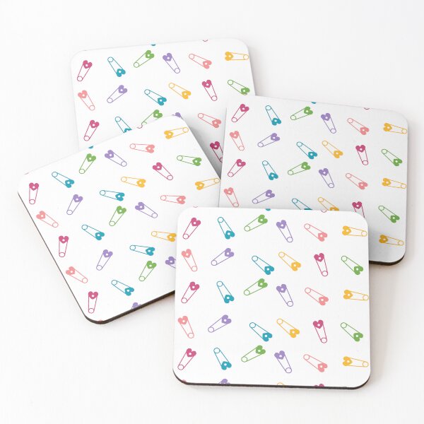 Item preview, Colorful Heart Safety Pin Pattern – Cute Punk Aesthetic designed and sold by Twin-StudioX.