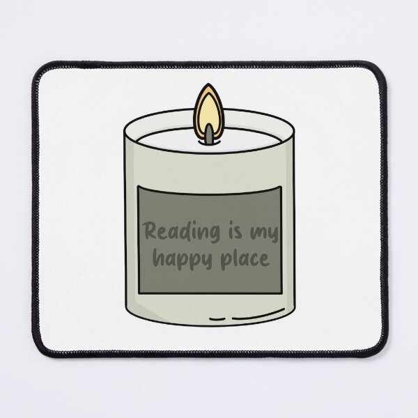 Item preview, Reading Is My Happy Place - Cozy Book Lover Scented Candle Design for Bibliophiles designed and sold by OceaneZwDesigns.