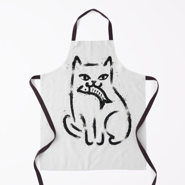 Item preview, Grunge Fish Cat – Abstract Feline Eating Fish Ink Style Design designed and sold by Victor Shadehorn.
