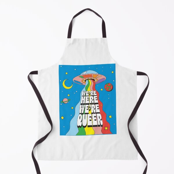 Item preview, Pride Month We're Here We're Queer UFO LGBTQIA colorful rainbow design designed and sold by Jdawnink.
