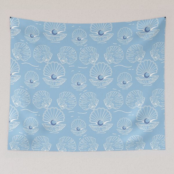 Item preview, Blue ocean seashells designed and sold by mitalim.