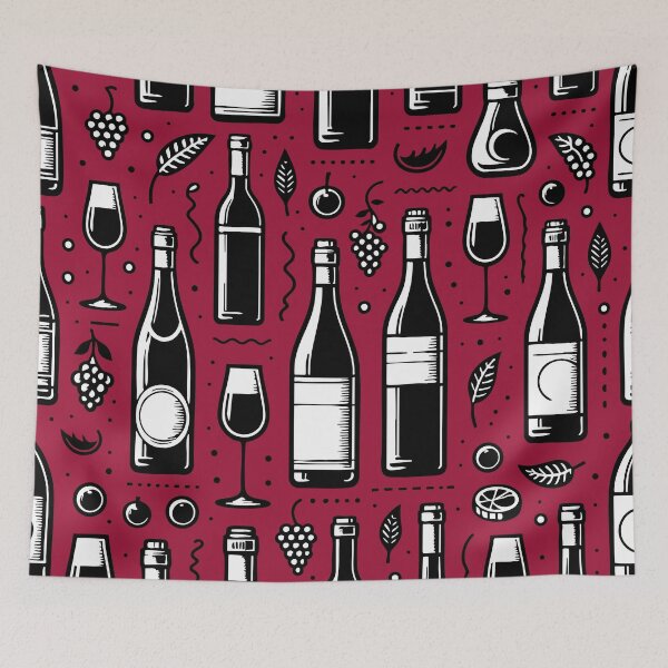 Item preview, Wine Bottles Pattern designed and sold by ArtFactoryAI.