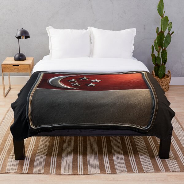Item preview, Bandera de Singapur metálica 3D: diseño de emblema reflectante designed and sold by PrometheusStyle.