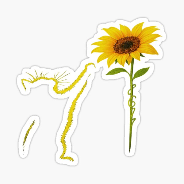 Item preview, Sunflower and Cat Silhouette Nature Art designed and sold by StephanyLangEva.