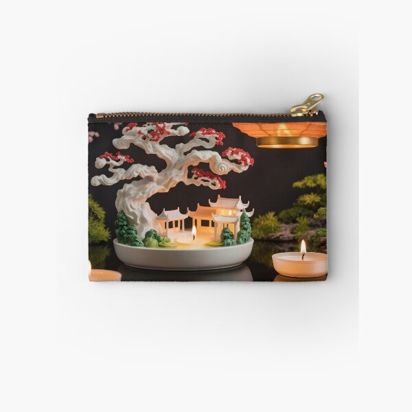Item preview, Intricately designed candle holder resembling a miniature classical Chinese garden designed and sold by mystiquelicorne.