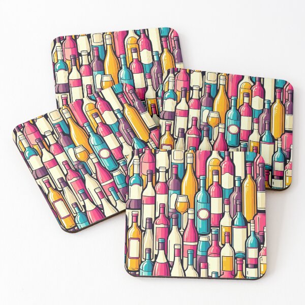 Item preview, Wine Bottles Pattern designed and sold by ArtFactoryAI.