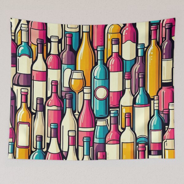 Item preview, Wine Bottles Pattern designed and sold by ArtFactoryAI.