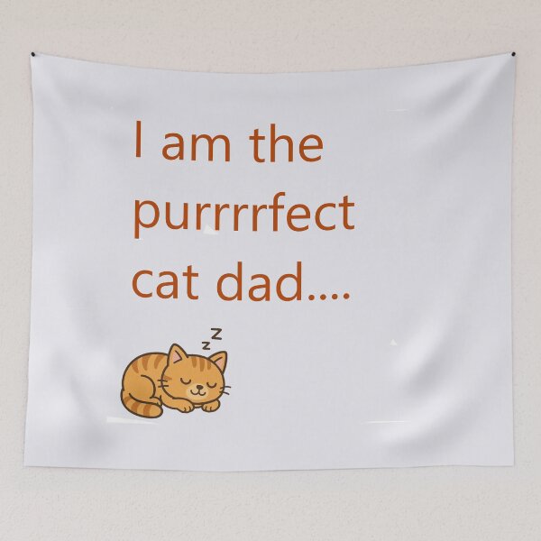 Item preview, Cute sleeping cat with "purrrfect cat dad" text designed and sold by hardingcarl2.
