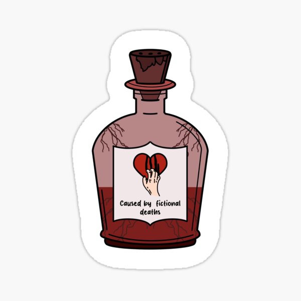 Item preview, Heartbreak - Caused by Fictional Deaths | Book Mourning Sticker for Readers designed and sold by OceaneZwDesigns.