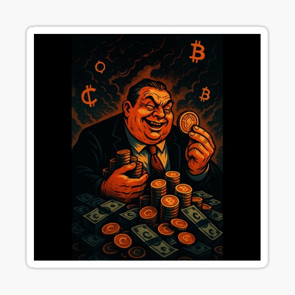 Artikel-Vorschau von Krypto-König – Gier & Bitcoin Poster, designt und verkauft von MarinaBlackArt.
