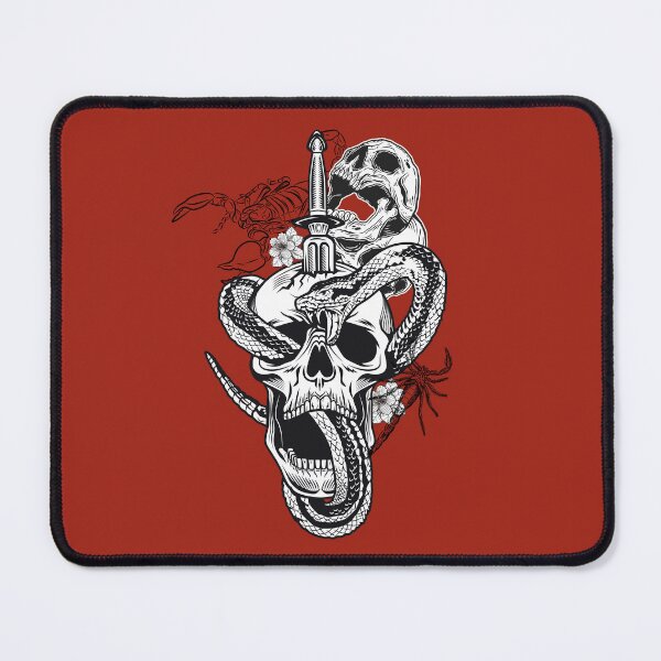 Item preview, tattoo style skull and snake with scorpions designed and sold by SKULLARTISTRY.