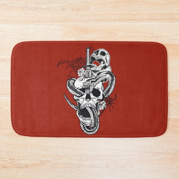 Item preview, tattoo style skull and snake with scorpions designed and sold by SKULLARTISTRY.