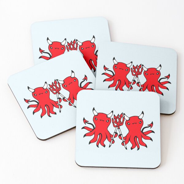 Item preview, 2 octopus devil hell team friends satan evil sweet designed and sold by shirt-o-mat.
