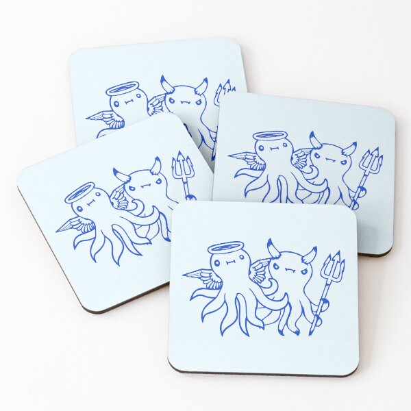 Item preview, 2 Octopus Devil Angel Heaven Hell Team Friends designed and sold by shirt-o-mat.