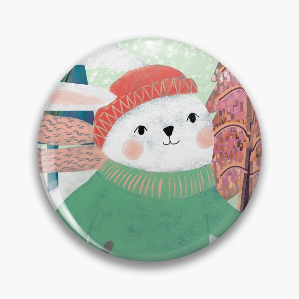 Item preview, Bunny skiing down a snowy hill designed and sold by phatlizzardart.