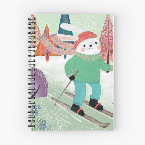 Item preview, Bunny skiing down a snowy hill designed and sold by phatlizzardart.