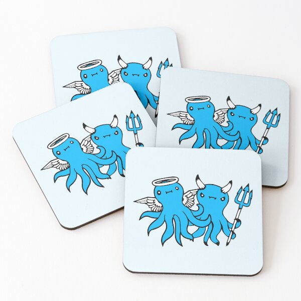 Item preview, 2 Octopus Devil Angel Heaven Hell Team Friends designed and sold by shirt-o-mat.