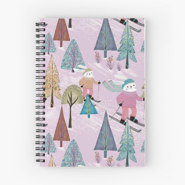Item preview, Two bunnies skiing down a snowy hill designed and sold by phatlizzardart.