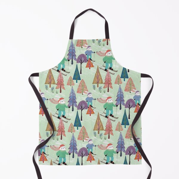 Item preview, Two bunnies skiing down a snowy soft green hill designed and sold by phatlizzardart.