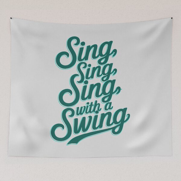Artikelvorschau, Sing, Sing, Sing Jazz – Elegante Swing-Musik-Kleidung in Schreibschrift für Jazzliebhaber und Musiker entworfen und verkauft von paulo silveira.