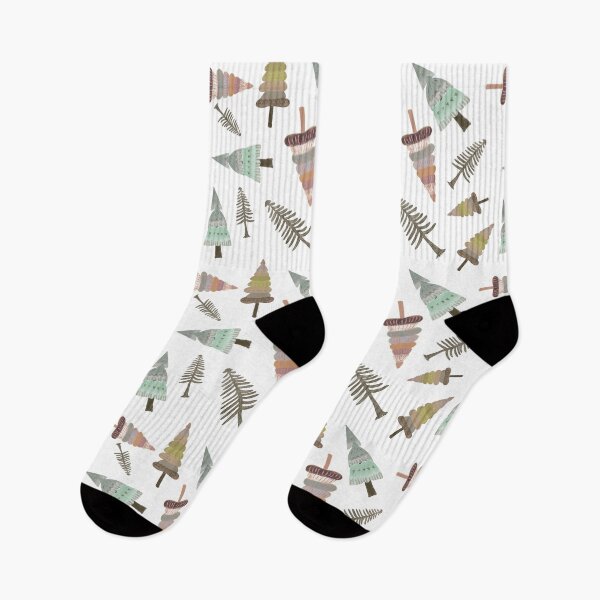 Item preview, Christmas funky trees on white designed and sold by phatlizzardart.