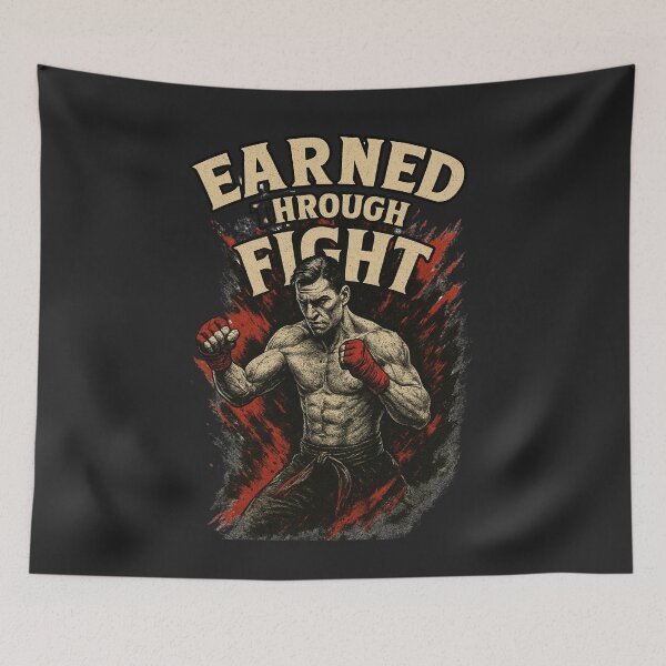 Item preview, Earned Through Fight – Retro Combat Sport Art designed and sold by JenniferCreaArte .