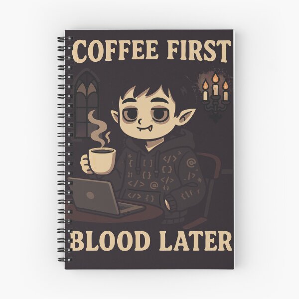 Item preview, Caffeine and Crypts – Vampire Introvert Vibes designed and sold by Niche Nook Emporium.