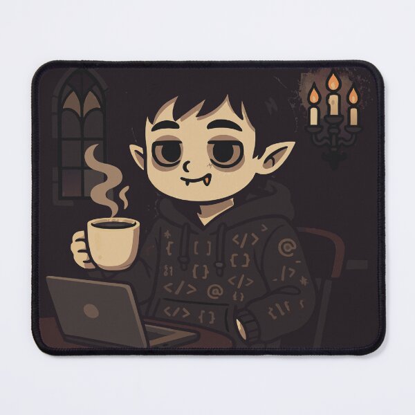Item preview, Caffeine and Crypts – Vampire Introvert Vibes designed and sold by Niche Nook Emporium.