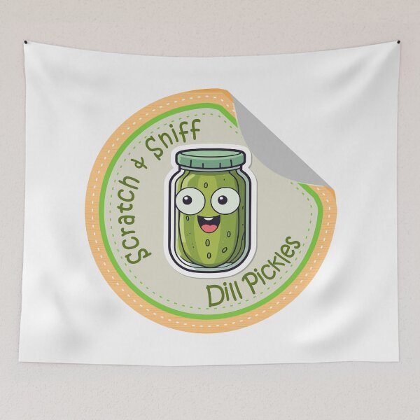Item preview, Dill Pickles Scratch and Sniff Retro Sticker designed and sold by RowanGraphics.