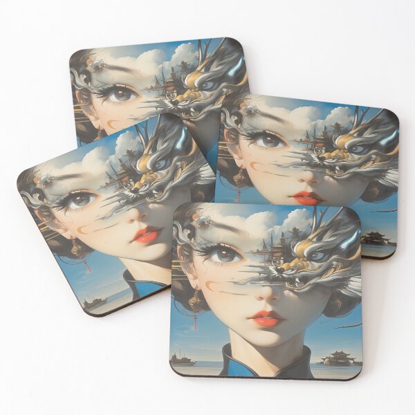 Item preview, Surreal Chinese Girl and Dragon designed and sold by yinyuecreation.