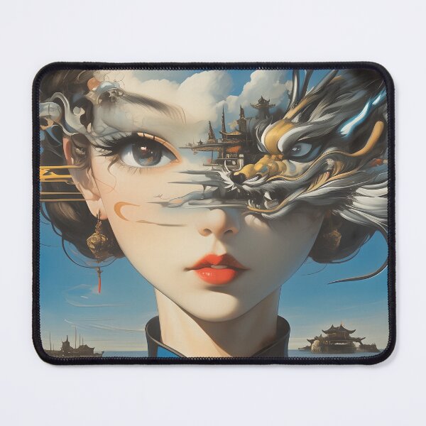 Item preview, Surreal Chinese Girl and Dragon designed and sold by yinyuecreation.
