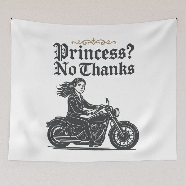 Item preview, Princess? No Thanks Motorcyclist Vintage designed and sold by LuminOrb.