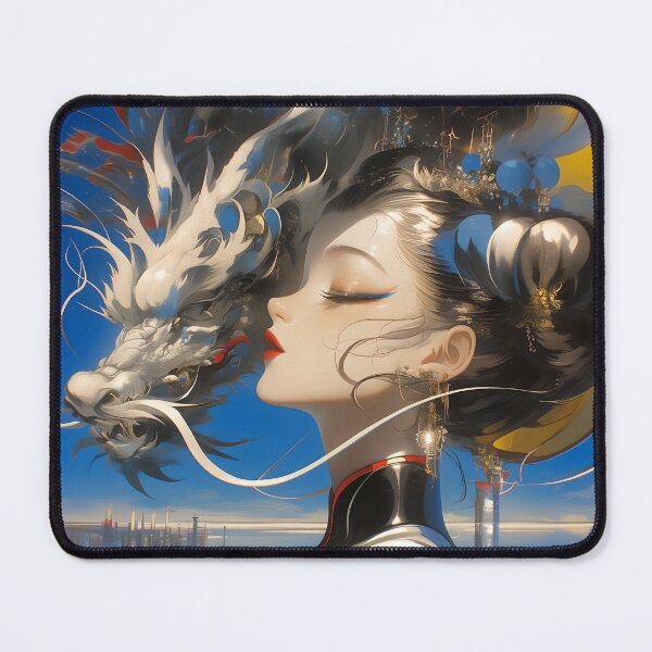 Item preview, Surreal Chinese Girl and Dragon designed and sold by yinyuecreation.