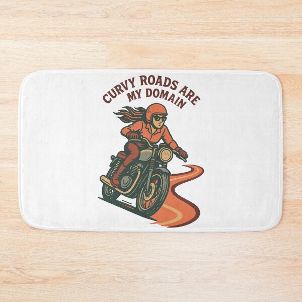 Item preview, Curvy Roads Are My Domain Motorrad Biker Retro designed and sold by LuminOrb.