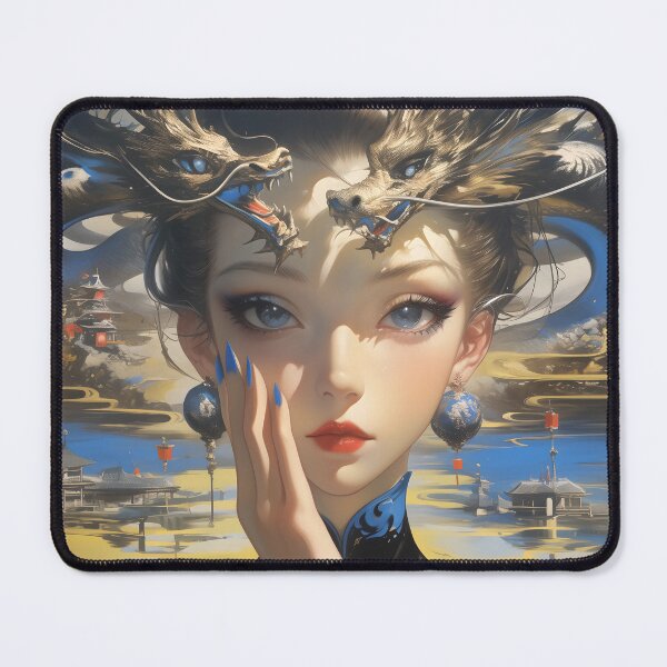 Item preview, Surreal Chinese Girl and Dragon designed and sold by yinyuecreation.